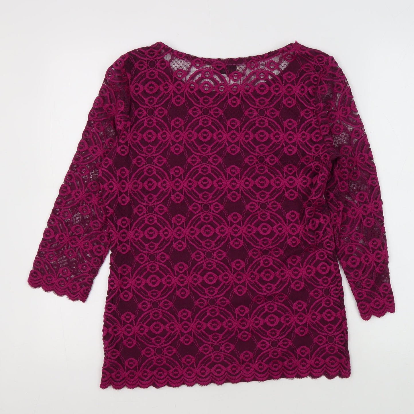 Womens UK Size 10 Marks and Spencer Purple Lace Blouse