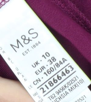 Womens UK Size 10 Marks and Spencer Purple Lace Blouse