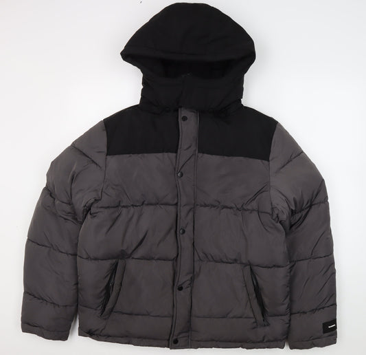 ASOS Design Men's Grey Puffer Jacket Small