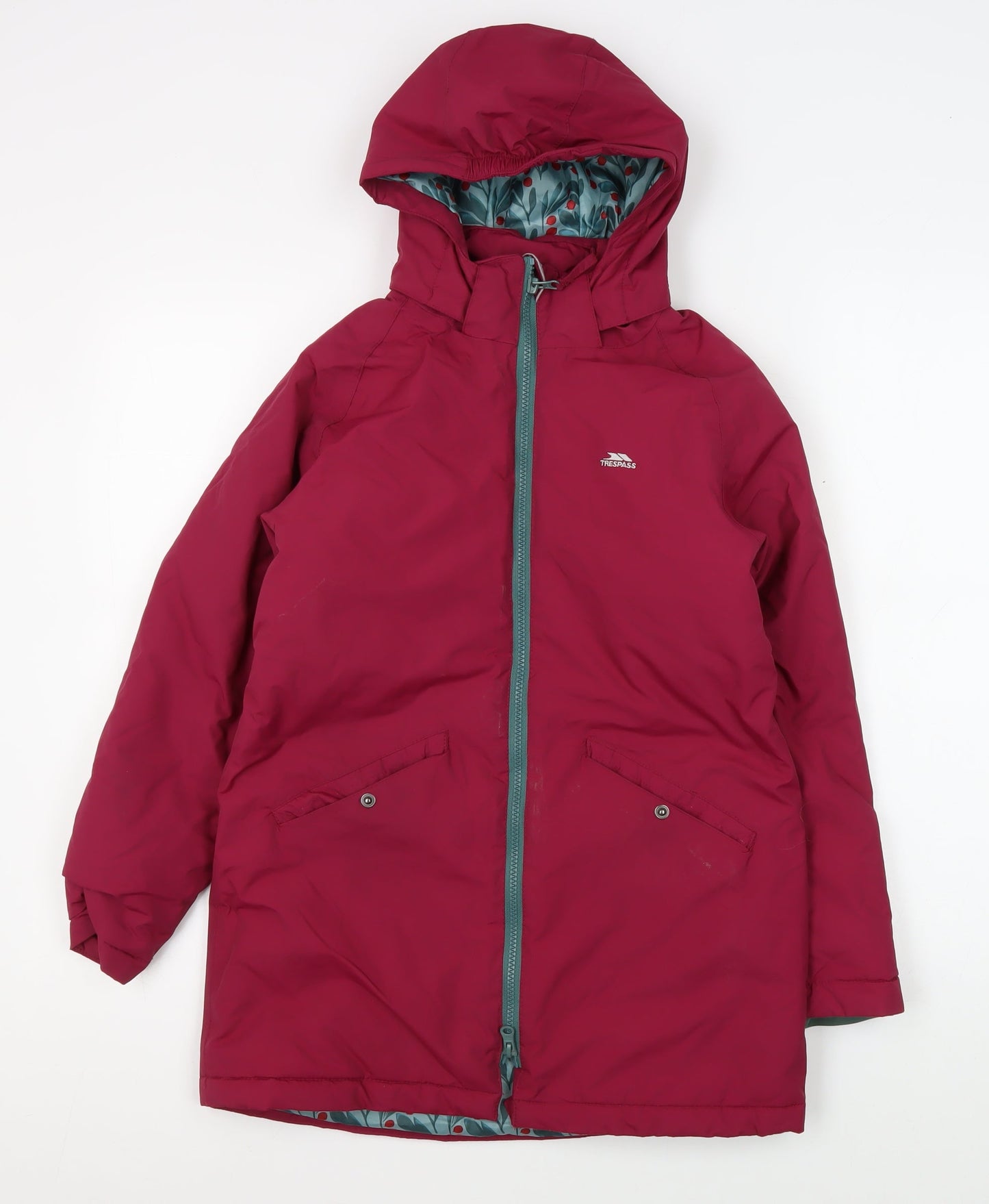 Trespass Girls Red Waterproof Parka Coat 9-10 Years