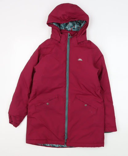 Trespass Girls Red Waterproof Parka Coat 9-10 Years