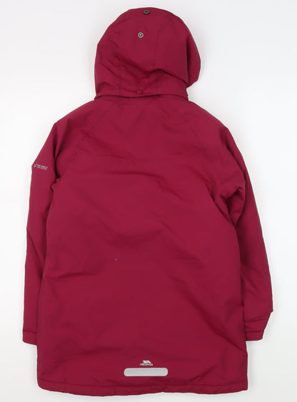 Trespass Girls Red Waterproof Parka Coat 9-10 Years