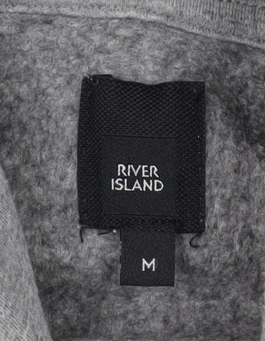 Mens UK Size M River Island Grey Pullover Hoodie
