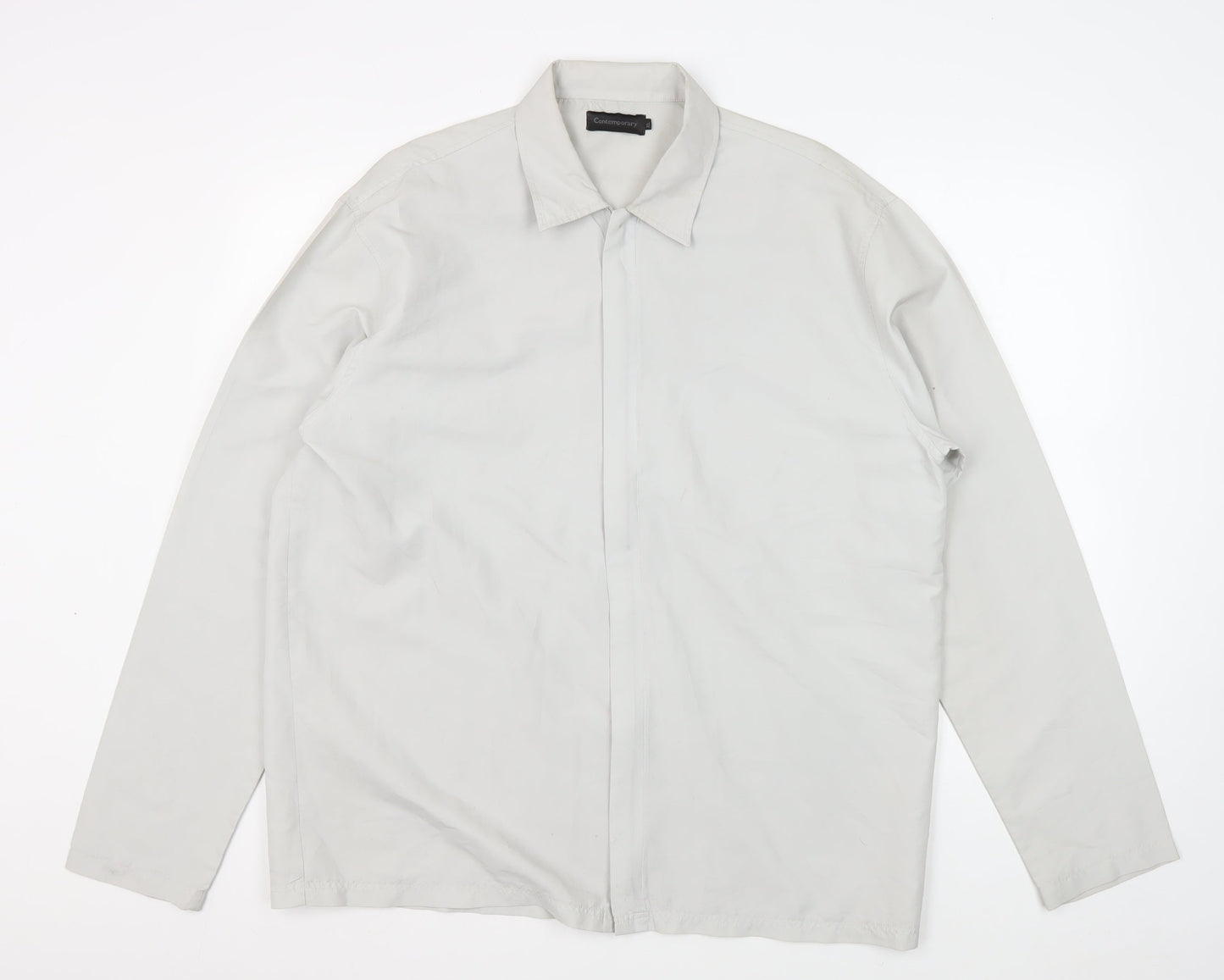 Men's Beige XL Button-Up Shirt - Contemporary Style