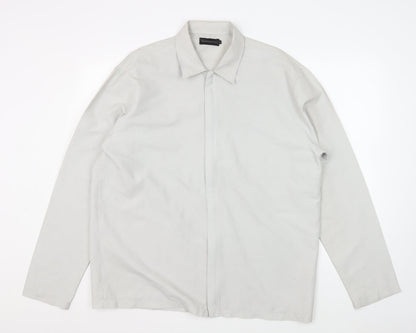 Men's Beige XL Button-Up Shirt - Contemporary Style