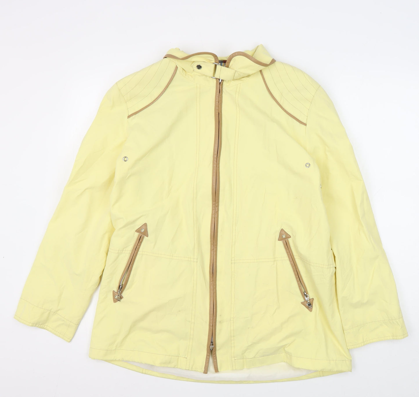 ConceptUK Women's Yellow Mid-Length Zip Jacket Size 14