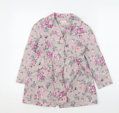 bluezoo Girls Multicoloured Floral Cotton Coat 4 Years