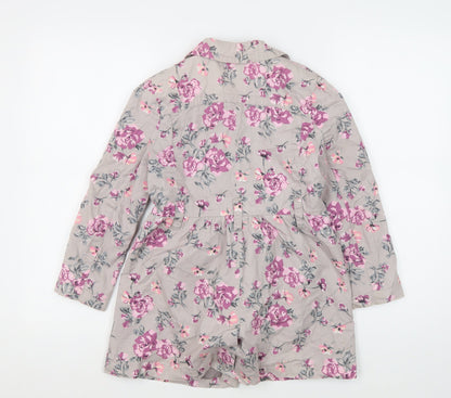 bluezoo Girls Multicoloured Floral Cotton Coat 4 Years