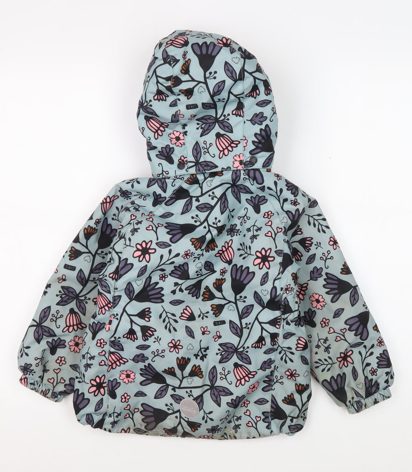 Lassie Girls Blue Floral Rain Coat Jacket, Size 104