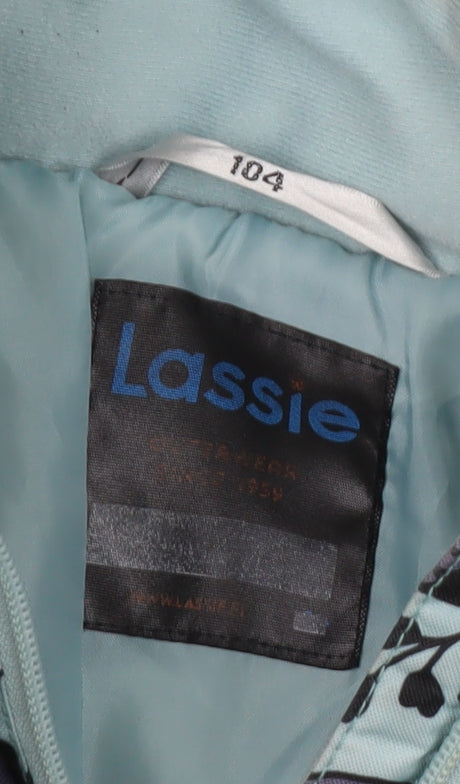 Lassie Girls Blue Floral Rain Coat Jacket, Size 104