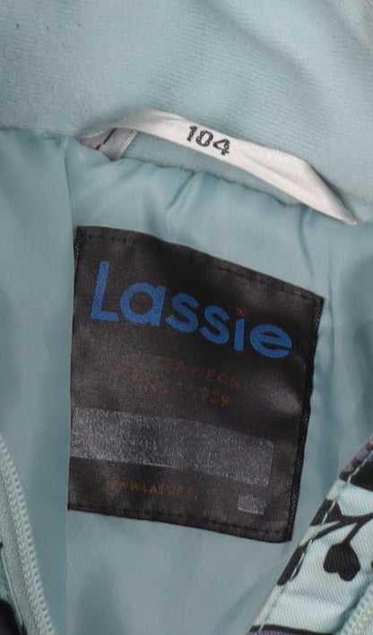 Lassie Girls Blue Floral Rain Coat Jacket, Size 104
