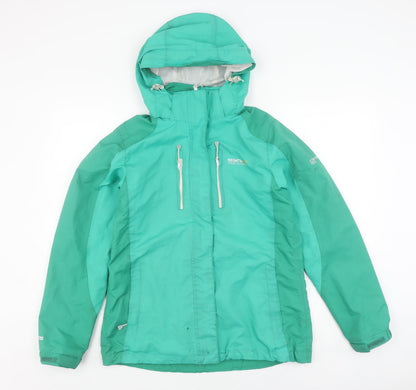 Womens UK Size 12 Regatta Green Rain Coat