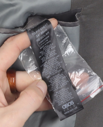 ASOS Design Men's Grey 34 Blazer, Regular Fit