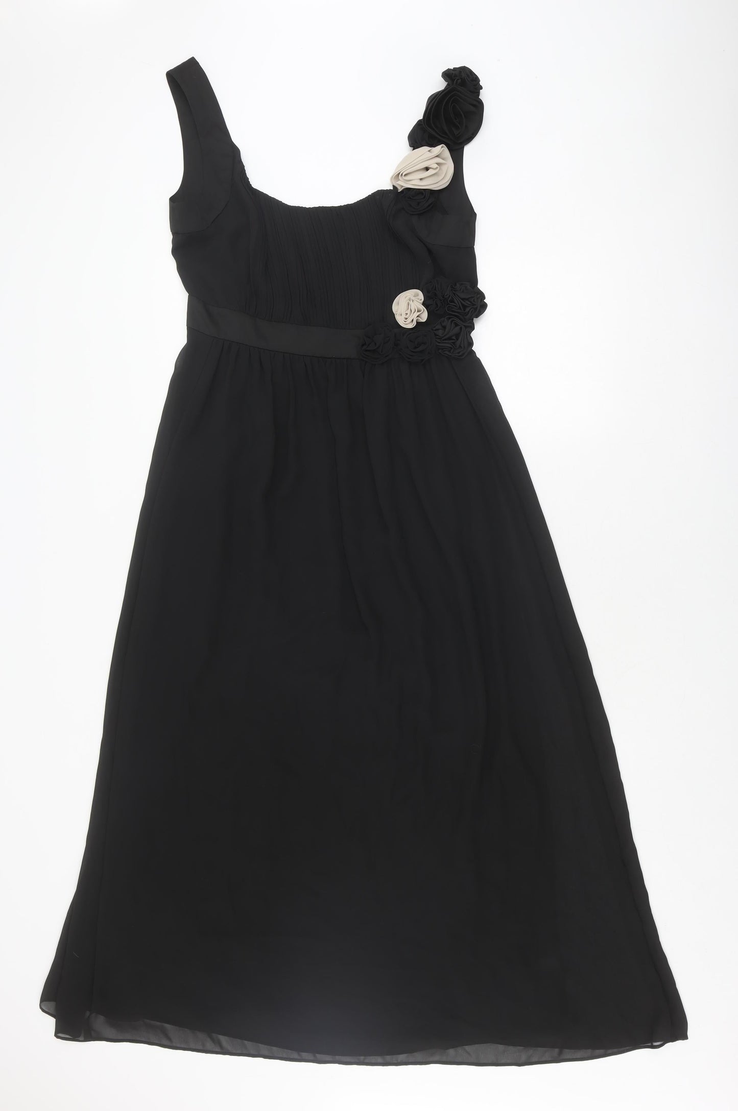 Next Women Black A-Line One Shoulder Dress, Size 12
