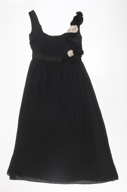 Next Women Black A-Line One Shoulder Dress, Size 12