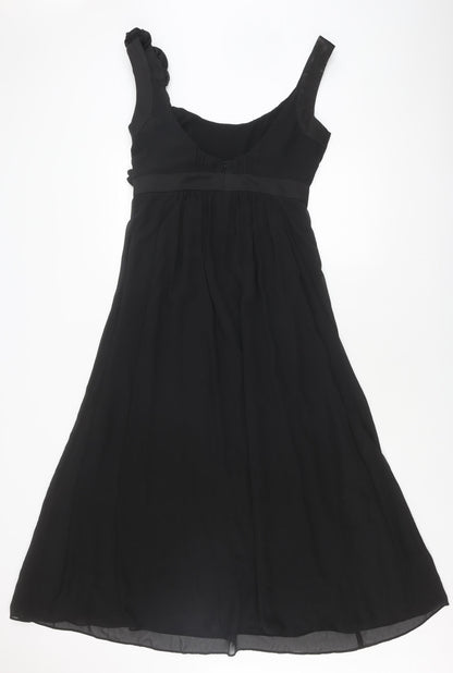 Next Women Black A-Line One Shoulder Dress, Size 12
