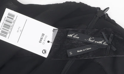 Next Women Black A-Line One Shoulder Dress, Size 12