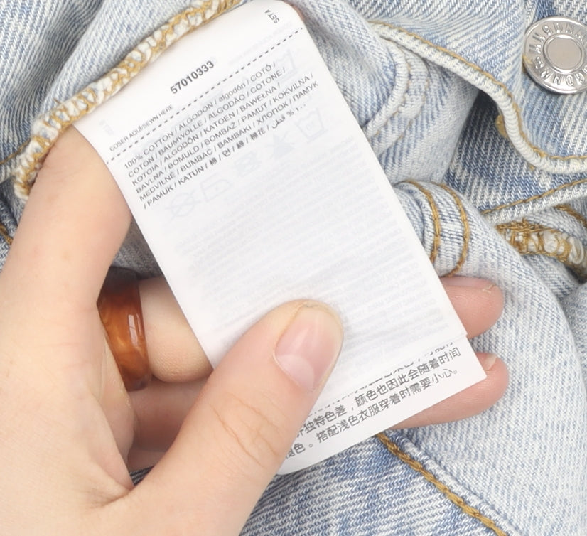 MNG Women's Blue Denim Cropped Jacket Size S