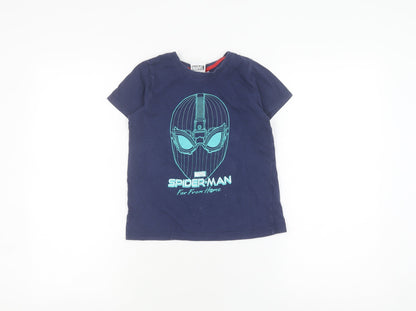 Marvel Boys Blue Spider-Man T-Shirt 5-6 Years Casual Graphic