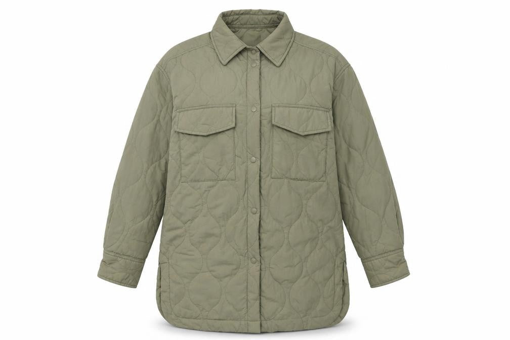 Womens UK Size 12 H&M Green Quilted Coat