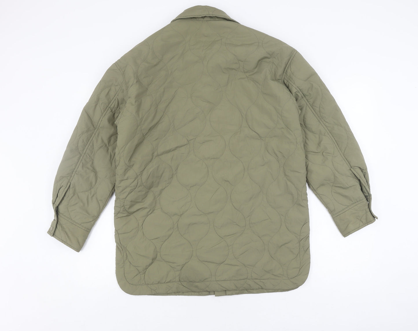 Womens UK Size 12 H&M Green Quilted Coat