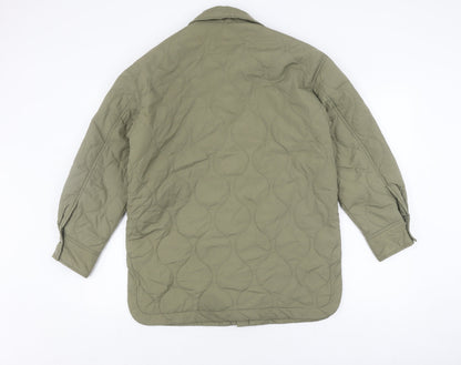 Womens UK Size 12 H&M Green Quilted Coat