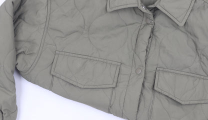 Womens UK Size 12 H&M Green Quilted Coat