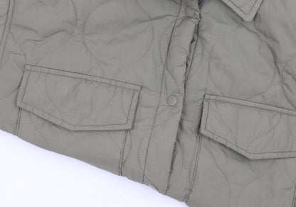Womens UK Size 12 H&M Green Quilted Coat