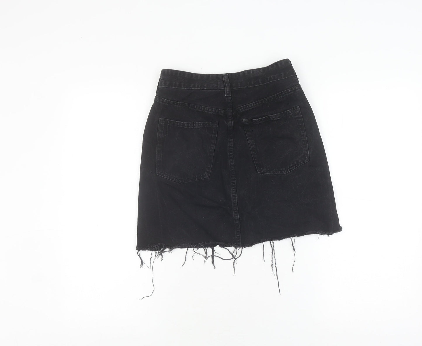 H&M Womens Black Denim Mini Skirt Size 6