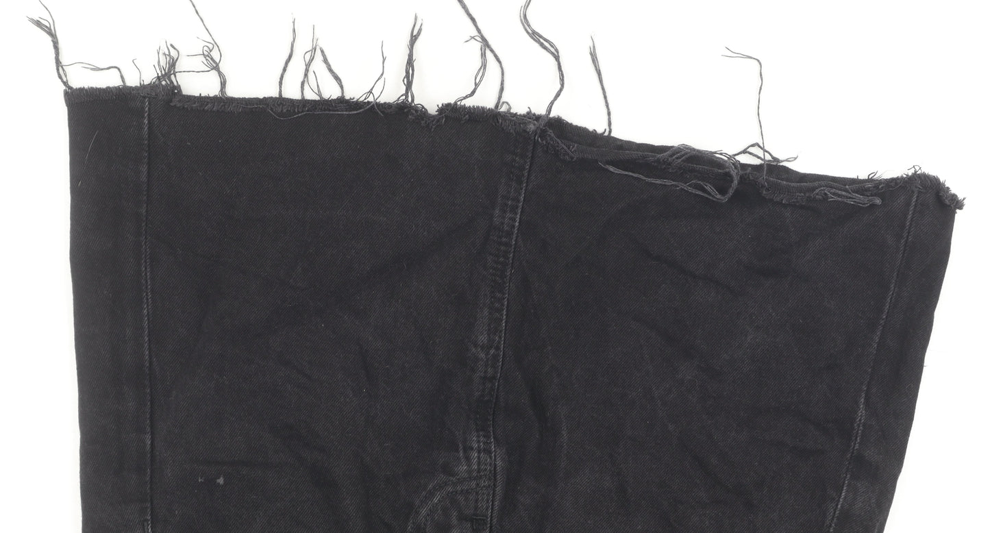 H&M Womens Black Denim Mini Skirt Size 6
