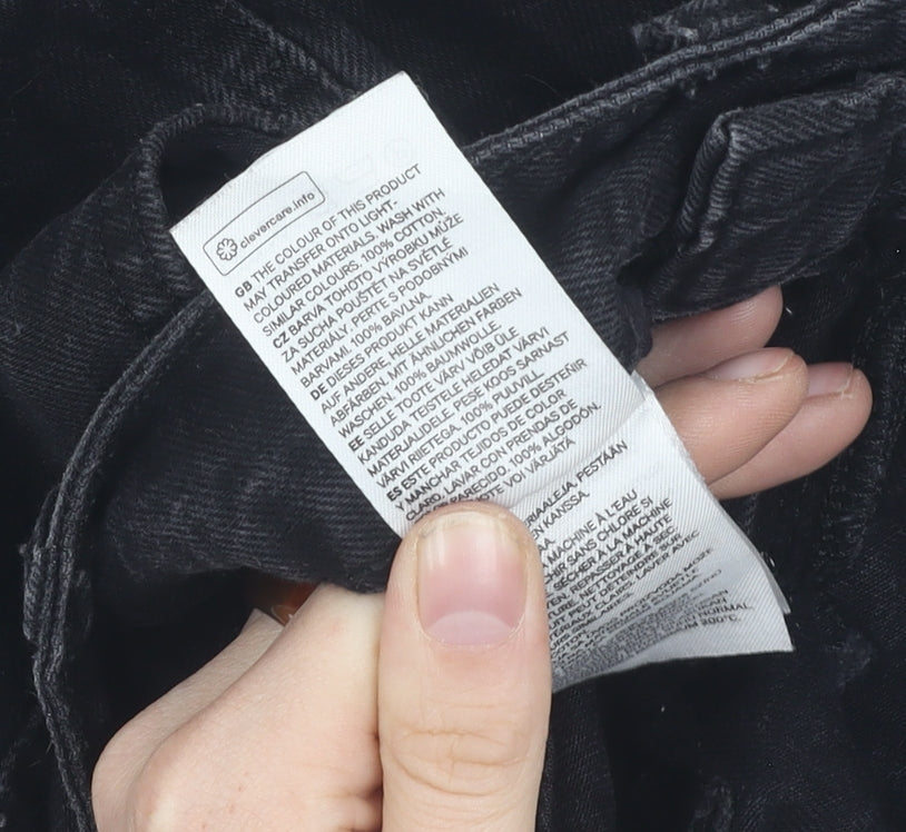 H&M Womens Black Denim Mini Skirt Size 6