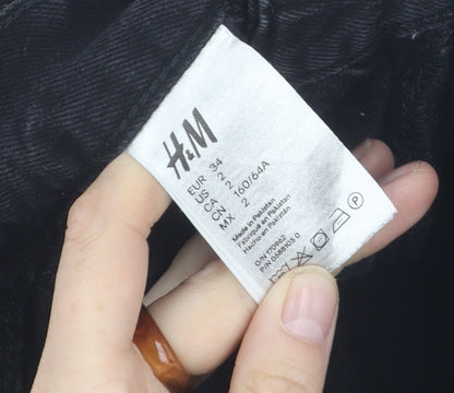 H&M Womens Black Denim Mini Skirt Size 6