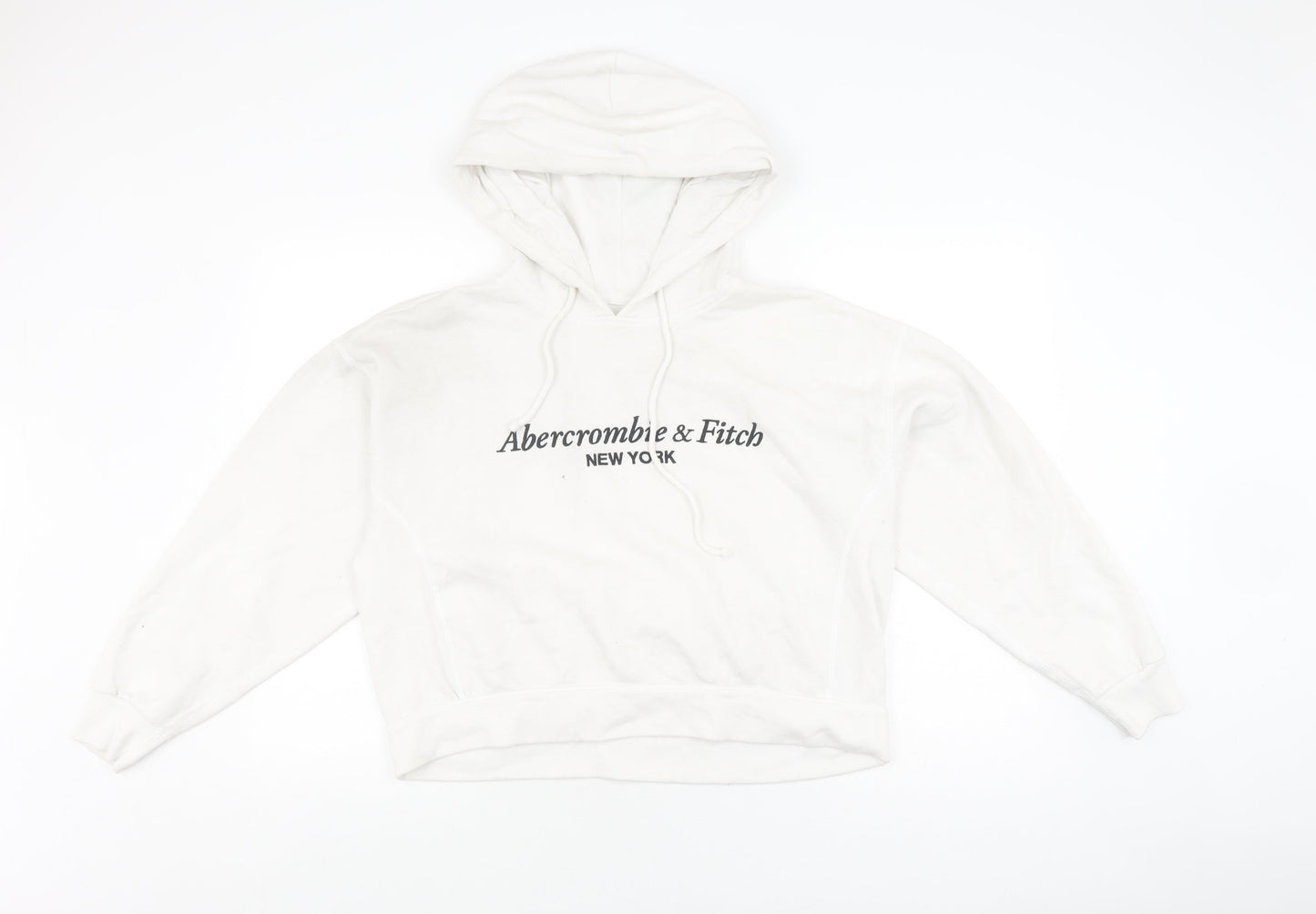Abercrombie & Fitch Women White Hoodie L Pullover