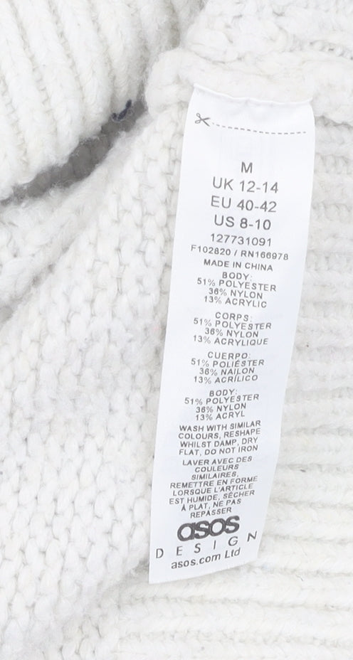 ASOS DESIGN Women's White Cable-Knit Pullover Jumper