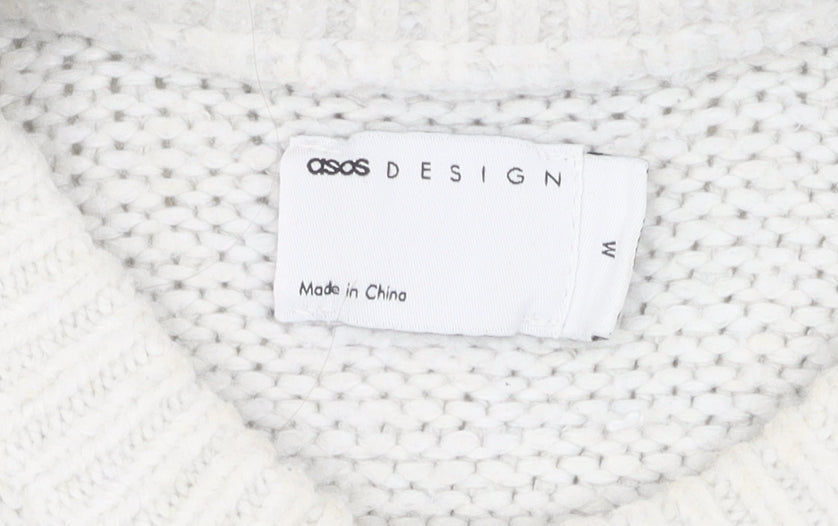 ASOS DESIGN Women's White Cable-Knit Pullover Jumper