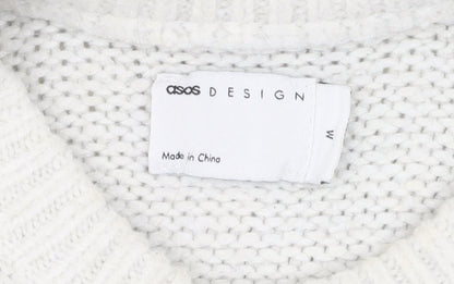 ASOS DESIGN Women's White Cable-Knit Pullover Jumper