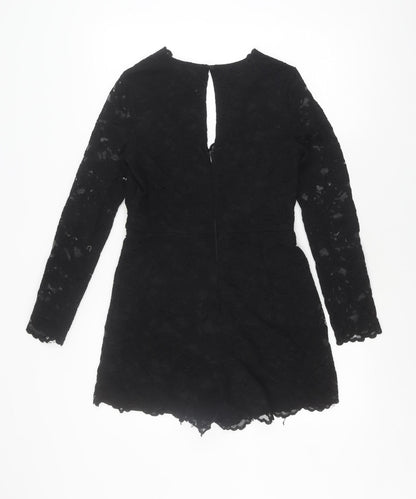 New Look Women's Black Lace Bodysuit, Size 12, Party Style