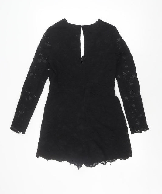 New Look Women's Black Lace Bodysuit, Size 12, Party Style