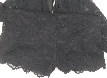 New Look Women's Black Lace Bodysuit, Size 12, Party Style