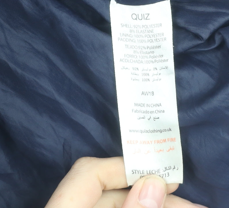 Womens UK Size 12 Quiz Blue Puffer Jacket