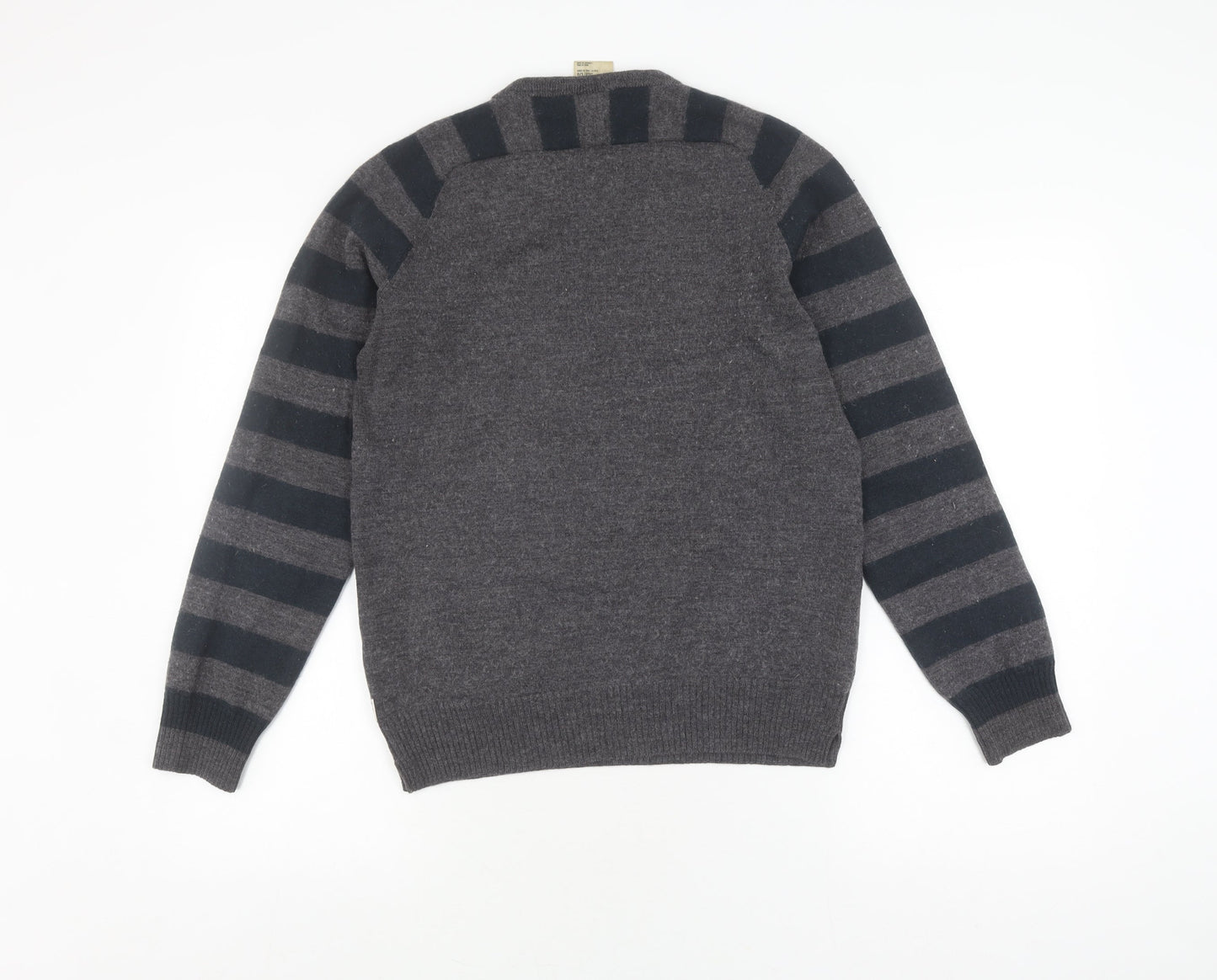 Timberland Men's Grey Slim Fit Striped Pullover Jumper L