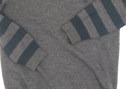 Timberland Men's Grey Slim Fit Striped Pullover Jumper L