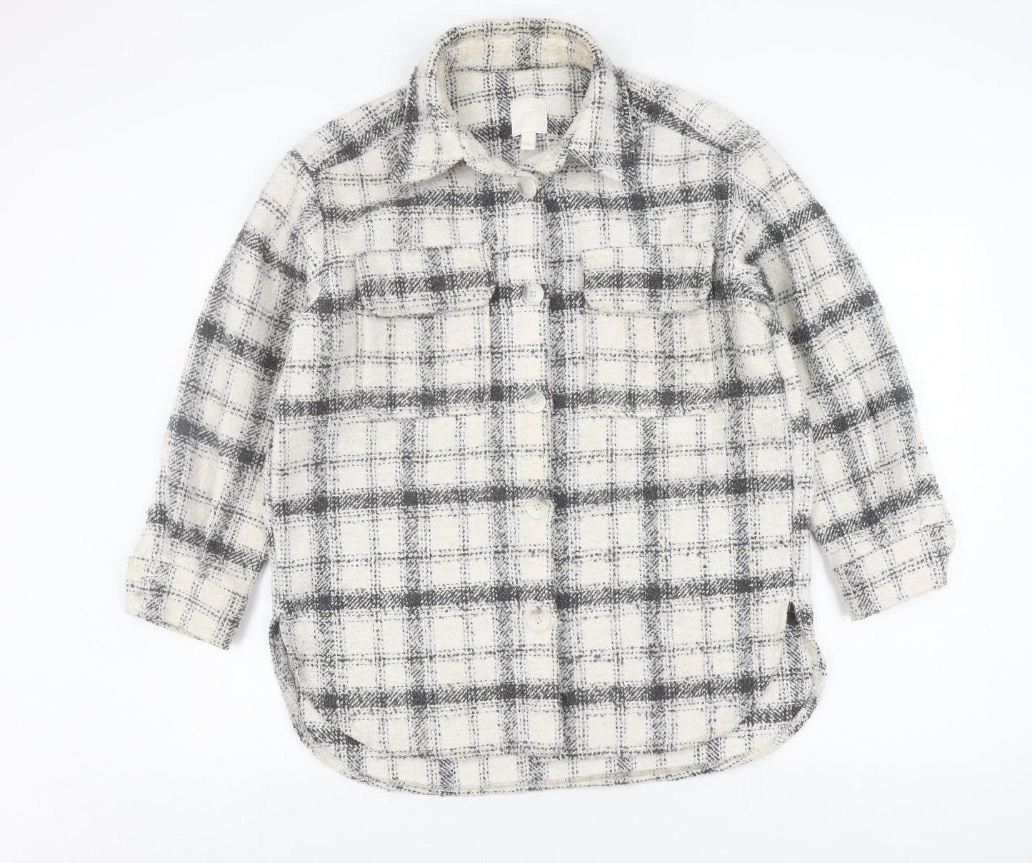 H&M Women's Multicoloured Check Basic Jacket, Size S