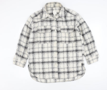 H&M Women's Multicoloured Check Basic Jacket, Size S