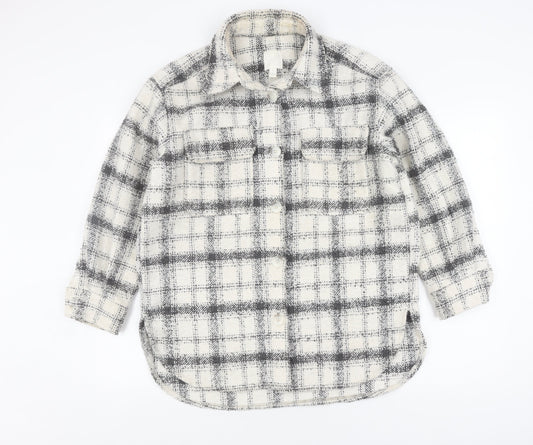 H&M Women's Multicoloured Check Basic Jacket, Size S