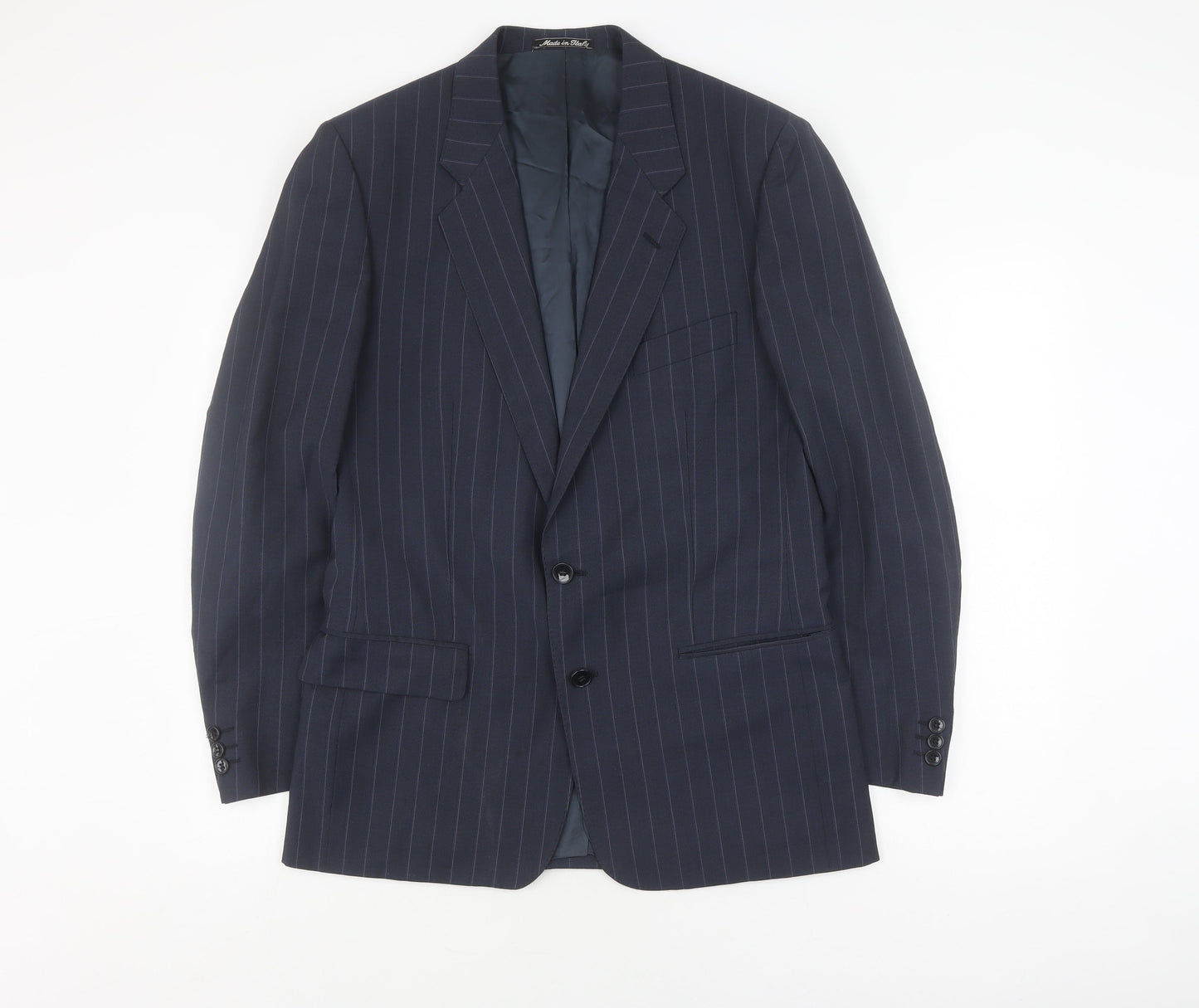 Sidi Men's Blue Striped Suit Jacket 48R
