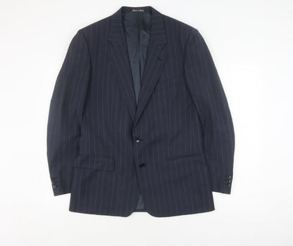 Sidi Men's Blue Striped Suit Jacket 48R