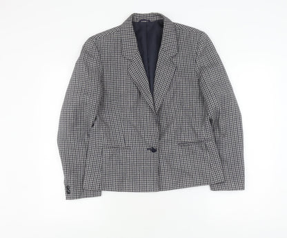 St Michael Women's Black Check Suit Jacket - Size 12