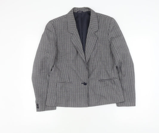 St Michael Women's Black Check Suit Jacket - Size 12