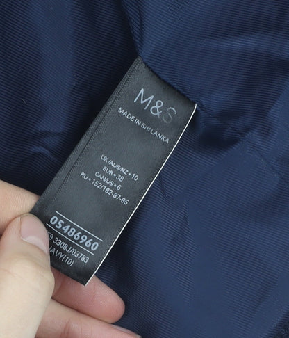 Marks and Spencer Women's Blue Boucle Blazer, Size 10